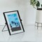 Fabulaxe Modern Metal Floating Tabletop Photo Picture Frame with Glass Cover and Easel Stand, Black 4 x 6 QI004066.BK.M - alternate 7